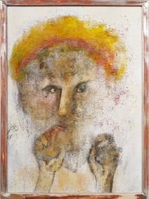 Josef Head Vintage American Modernist Hamptons NY Long Island Surreal Portrait Oil Painting