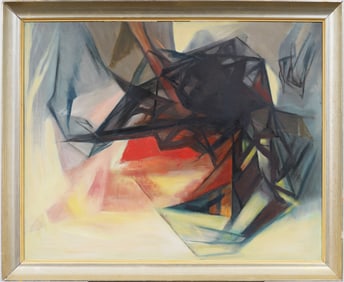 Guy Worsdell (1908 - 1976) Vintage English Modernist Abstract Framed Oil Painting