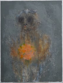 Josef Head Vintage American Modernist Hamptons NY Long Island Surreal Portrait Oil Painting