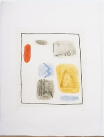 Vintage American School Abstract Expressionist Signed and Numbered Color Etching