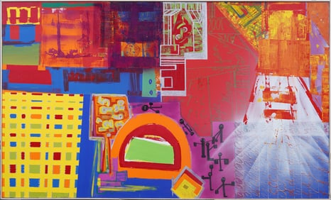 Dawn Kenzer Large Vintage American Abstract Expressionist New York School Signed Framed Painting