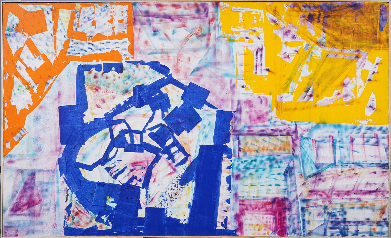 Dawn Kenzer Large Vintage American Abstract Expressionist New York School Signed Framed Painting (1 of 5)