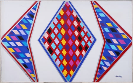 Dawn Kenzer Large Vintage American Abstract Expressionist New York School Signed Framed Painting