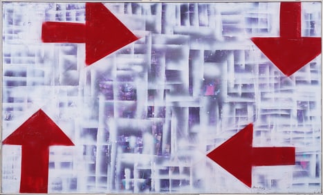 Dawn Kenzer Large Vintage American Abstract Expressionist New York School Signed Framed Painting