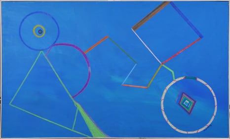 Dawn Kenzer Large Vintage American Abstract Expressionist New York School Signed Framed Painting