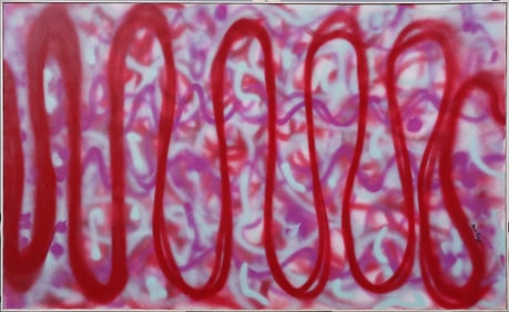 Dawn Kenzer Large Vintage American Abstract Expressionist New York School Signed Framed Painting