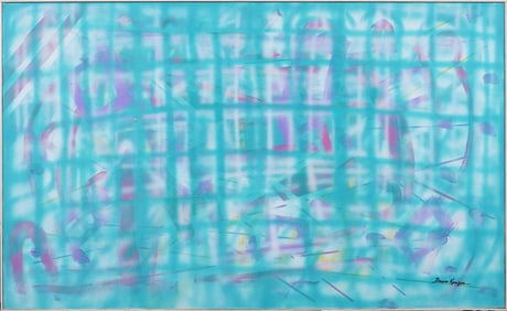 Dawn Kenzer Large Vintage American Abstract Expressionist New York School Signed Framed Painting