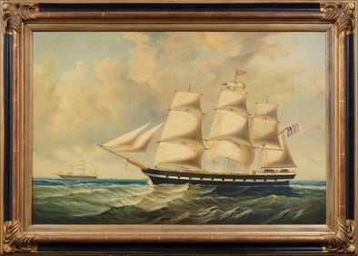 D. Tayler (Born 1968) American Contemporary Marine Painter Framed Sailboat Seascape Oil Painting