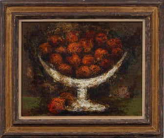 Josef Head Vintage American Modernist Hamptons NY Long Island Fruit Still Life Oil Painting