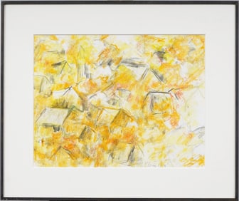 Medard P. Klein (1905-2002) Vintage American Modernist Abstract Landscape Original Framed  Painting