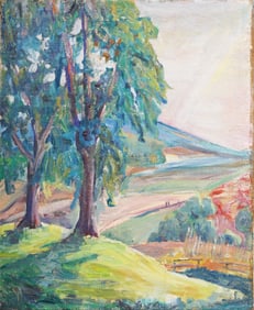 M Butler Signed Pennsylvania Academy of Fine Art Impressionist Landscape Oil Painting