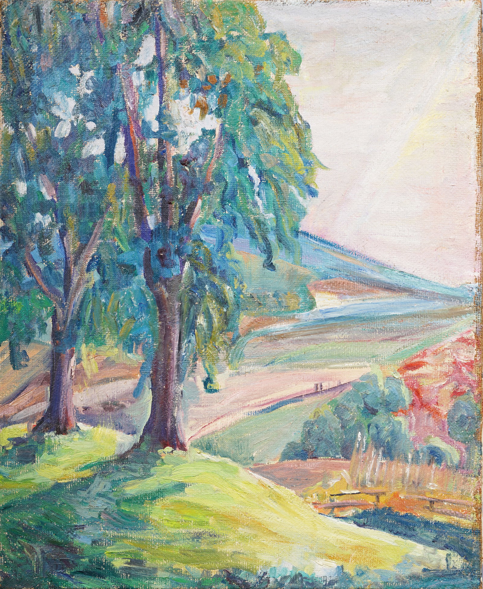 M Butler Signed Pennsylvania Academy of Fine Art Impressionist Landscape Oil Painting (1 of 5)