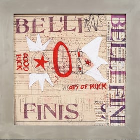 Vintage Modernist Outsider Abstract Street Art Framed Painting