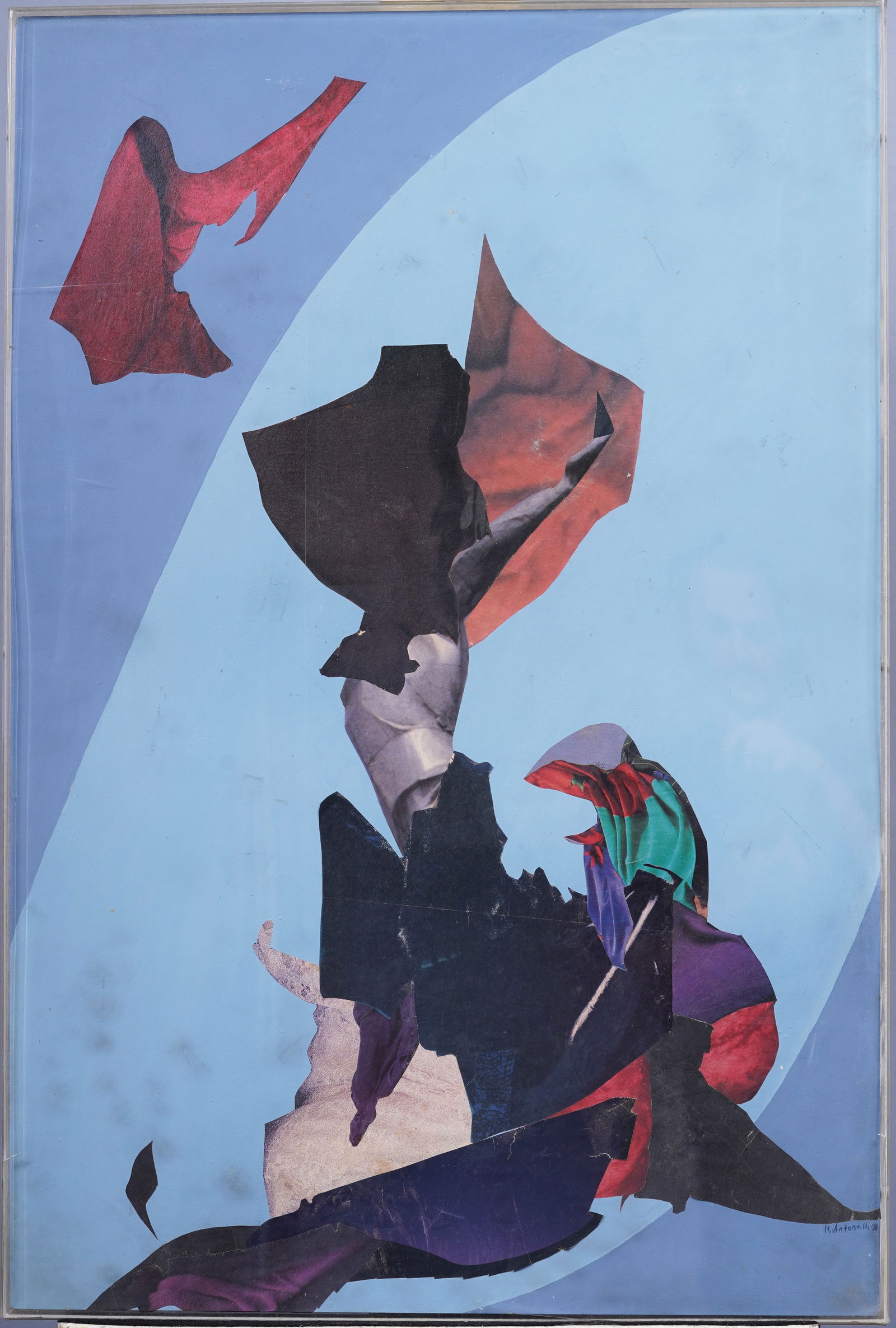 Vintage Signed Mixed Media Abstract Collage Mid Century Modern Art (1 of 5)