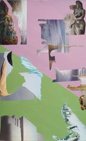 Vintage Signed Mixed Media Abstract Collage Mid Century Modern Art