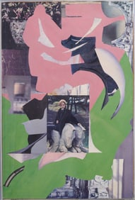 Vintage Signed Mixed Media Abstract Collage Mid Century Modern Art