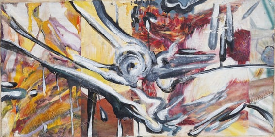 Vintage American School Abstract  Original Oil Painting