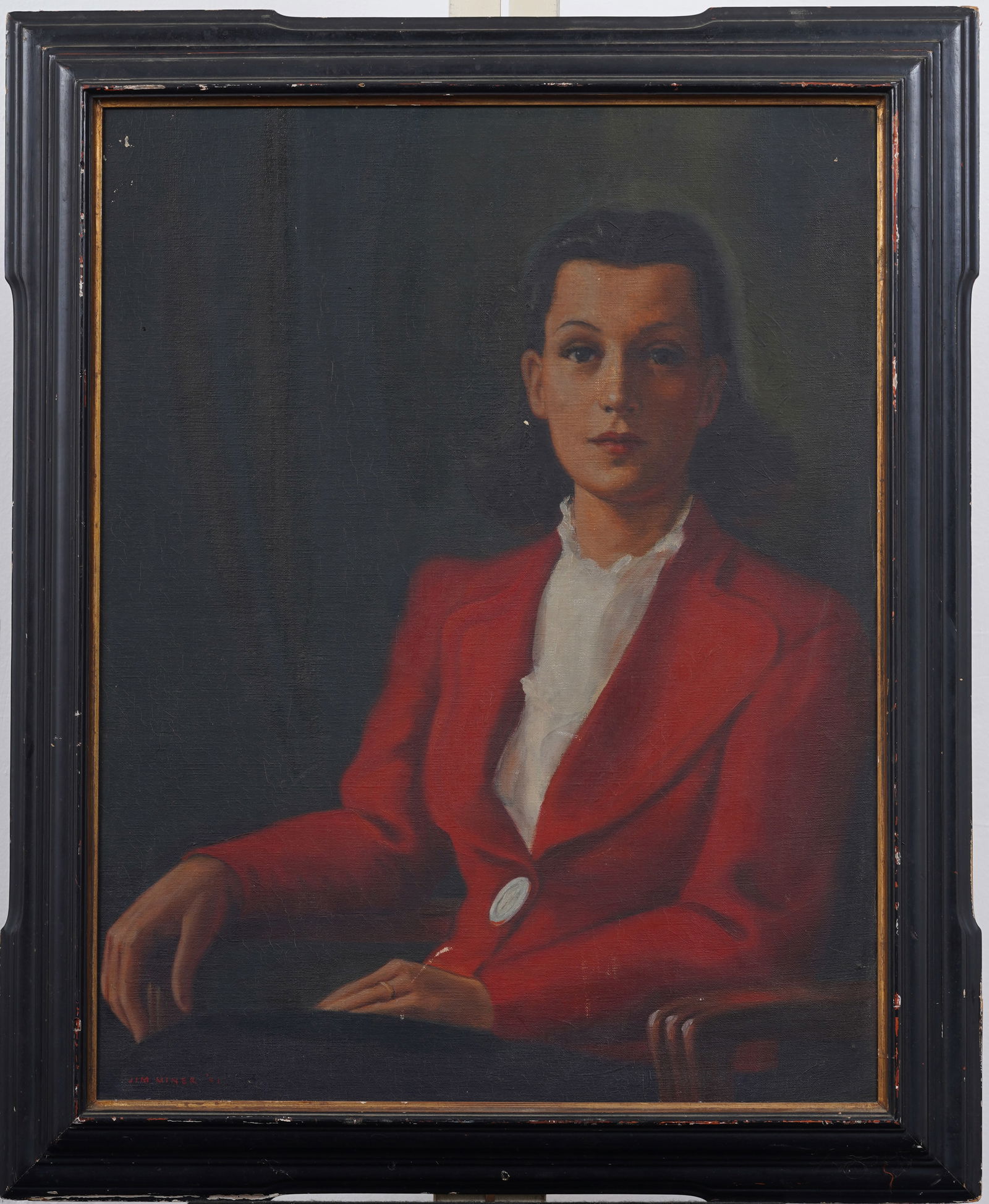 Nicely Framed American Modernist Portrait Signed 1941 Oil Painting (1 of 6)