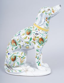 Vintage Staffordshire Porcelain Dog Sculpture