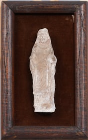 Ancient Framed Terra Cotta Sculpture Fragment