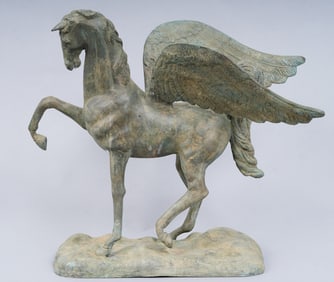 Circle of Fernando Botero Modernist "Pegasus" Bronze Sculpture