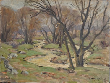 Frank A. Barney (1862 - 1954) Antique American Impressionist Signed Finger Lake Landscape Painting