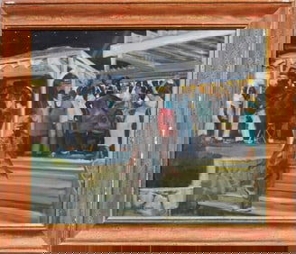 Chad Florence Important Nocturnal Bahamas "Saturday Night Dance" Framed Oil Painting