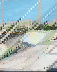 Vintage French Impressionist Signed "Alex" Landscape Oil Painting