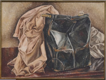 Antique American Modernist Still Life Large Framed Surreal Finely Painted Important Oil Painting