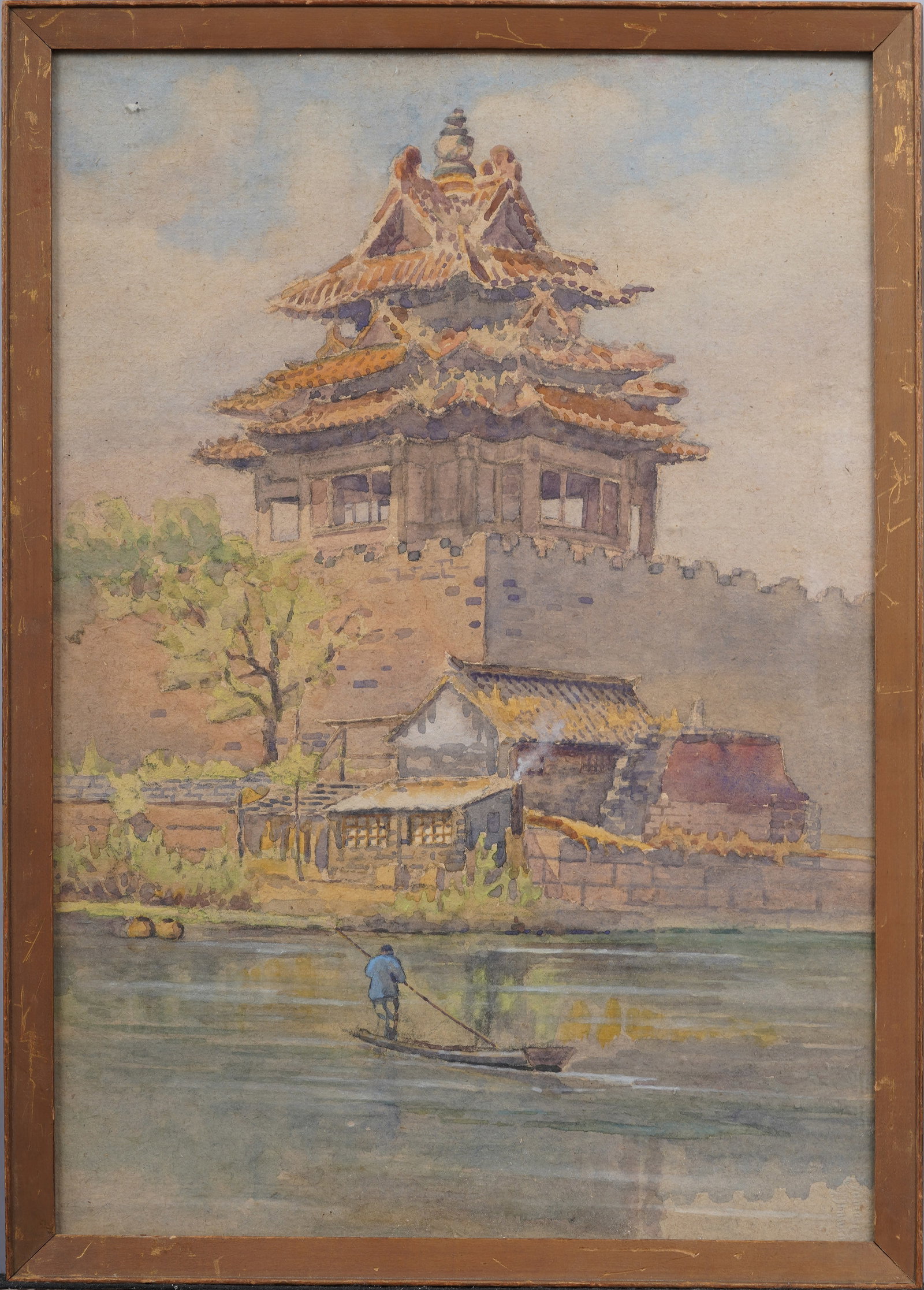 Guan Guangzhi (1896--1958)  Antique Chinese Landscape Framed Paintng (1 of 5)