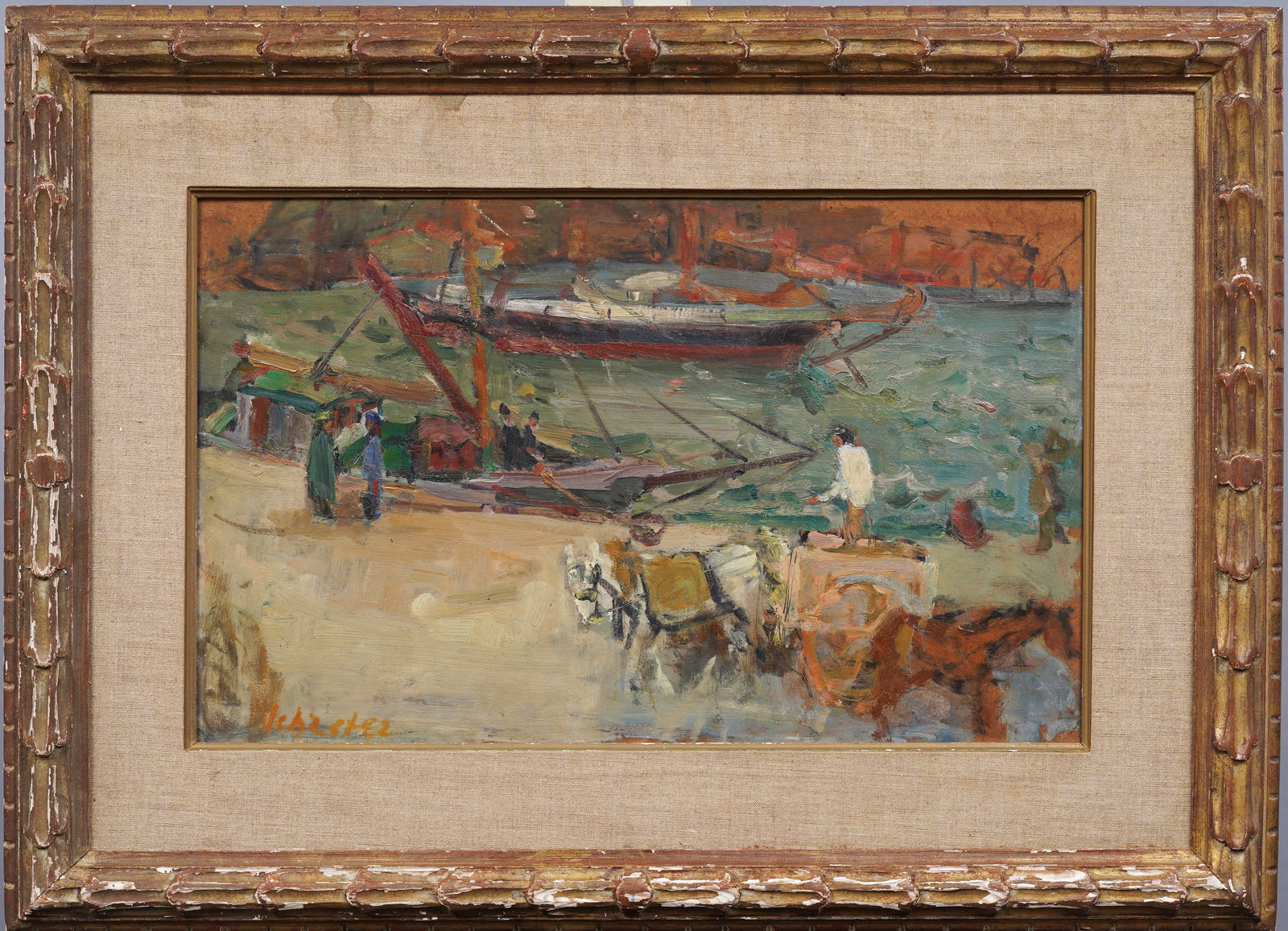 Zygmunt Schreter (1896 - 1977) Signed European Impressionist Framed Seascape Oil Painting (1 of 6)