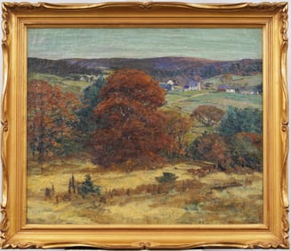 Alexander Bower (1875 - 1952) Listed New England Impressionist Fall Landscape Nicely Framed Painting