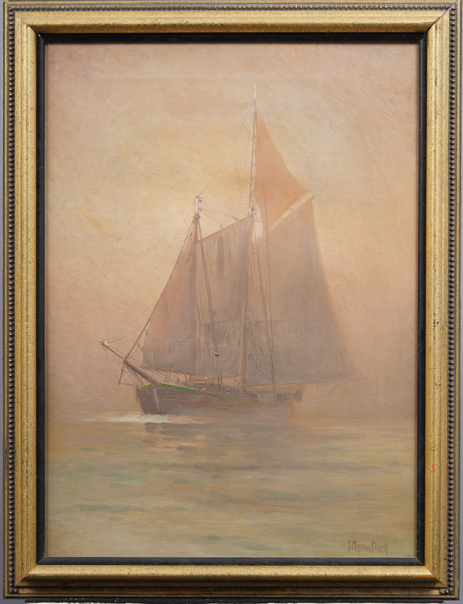 C. Myron Clark (1858 - 1925) Antique Boston School Impressionist Sunset Seascape Oil Painting (1 of 7)