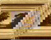 Jasper Francis Cropsey (1823-1900) Hudson River School Framed Sunset Landscape Exhibited Painting