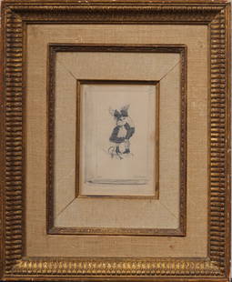 Louis Michel Eilshemius (1864-1941) Signed 1875 Early American Modernist Drawing: Antique American early portrait drawing. Pencil on paper. Signed. Framed. Measuring by inches and by painting alone. Please see all images for condition. Size is measured and written on the back of th