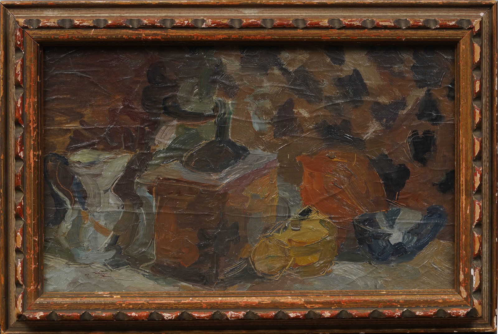 Antique American School Modernist Still Life Framed Original Oil Painting (1 of 4)