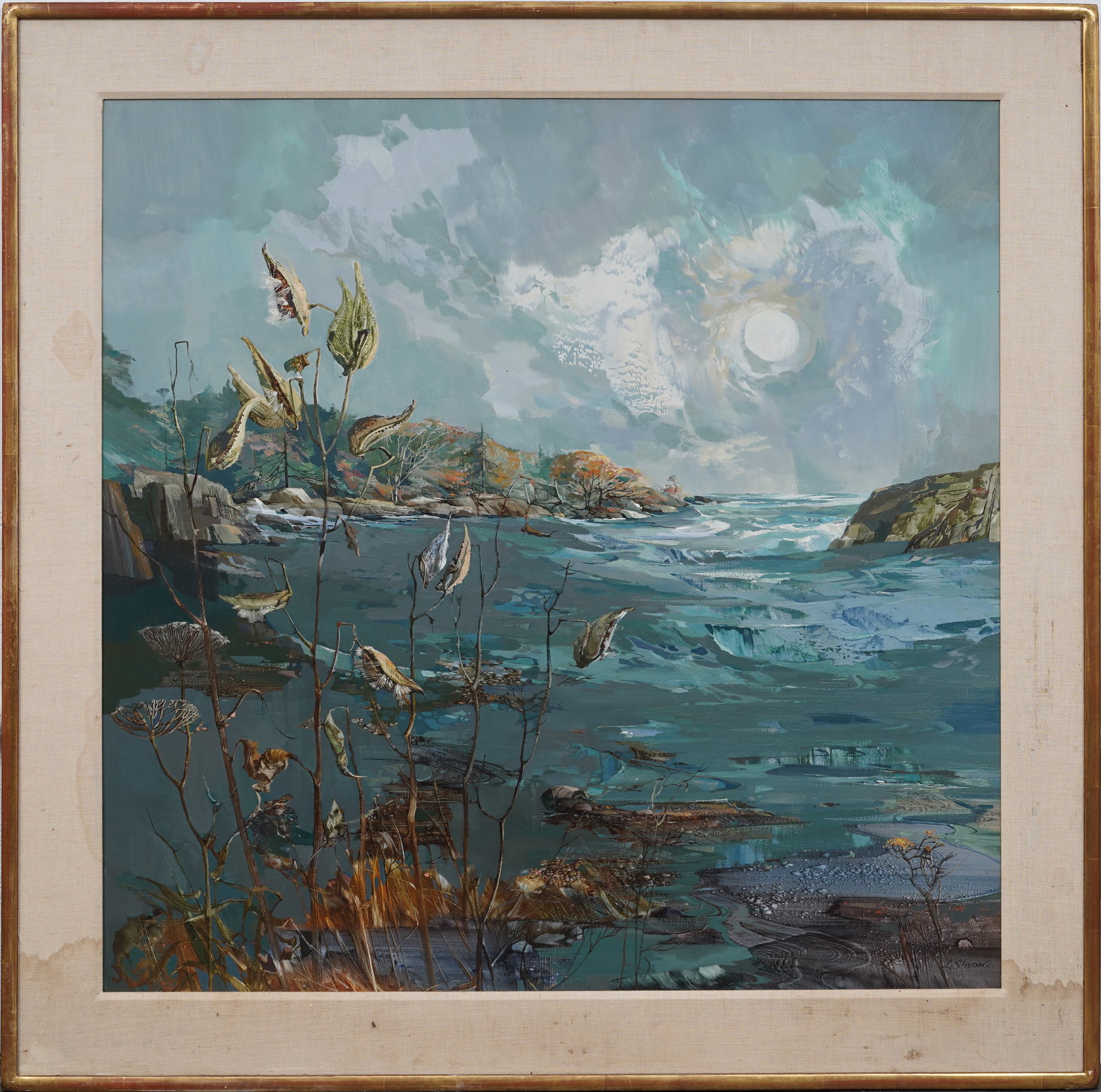 Laurence Philip Sisson (1928 - 2015) Large Antique American Modernist Landscape Signed Oil Painting (1 of 8)