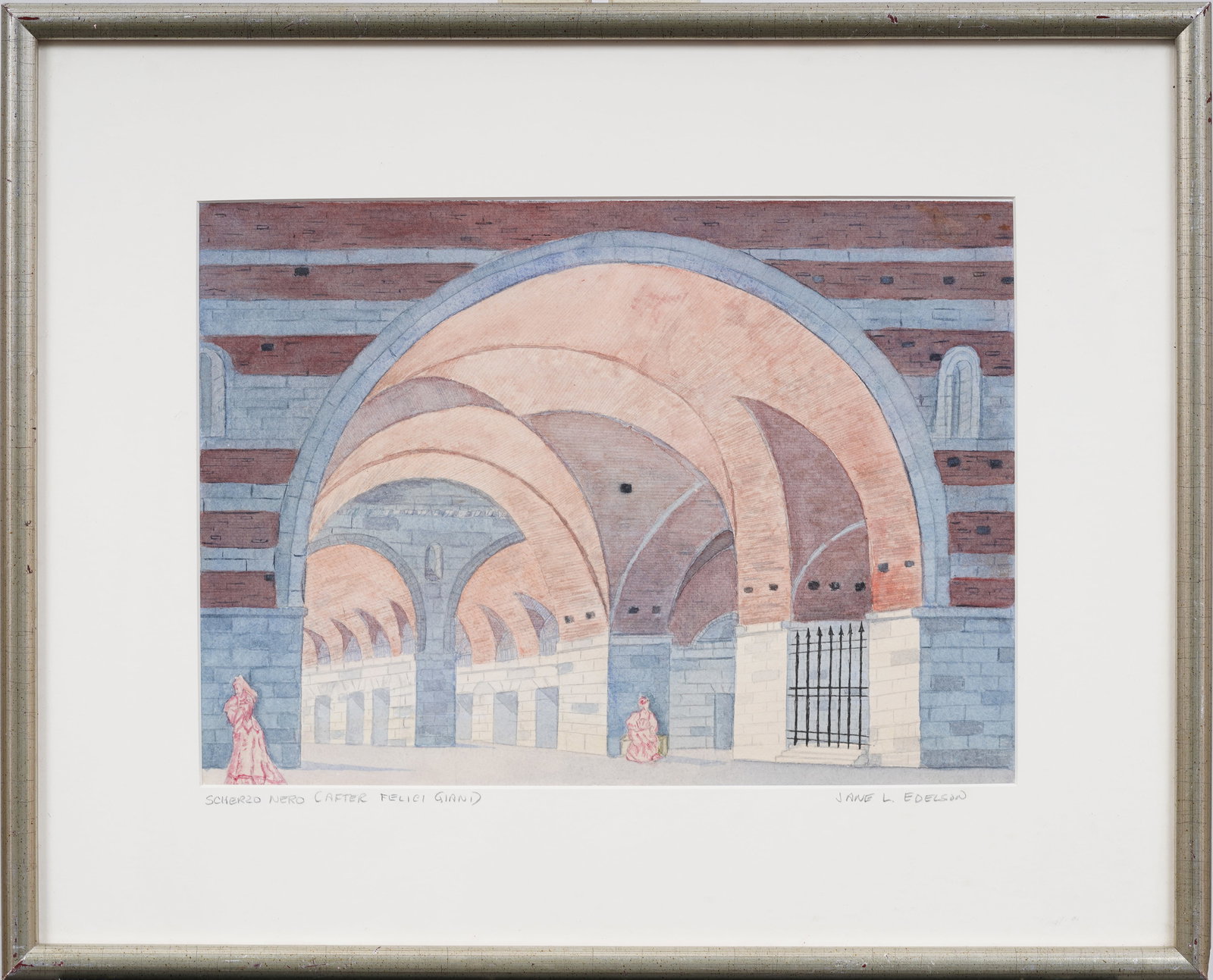 Vintage Stage Design Framed Watercolor Painting (1 of 7)