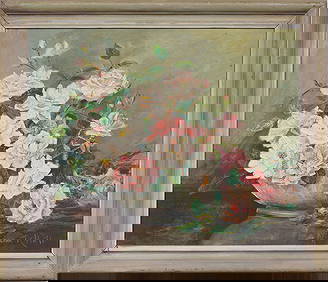 Antique American Impressionist Flower Still Life Framed Signed Original Exhibited Oil Painting (1 of 7)