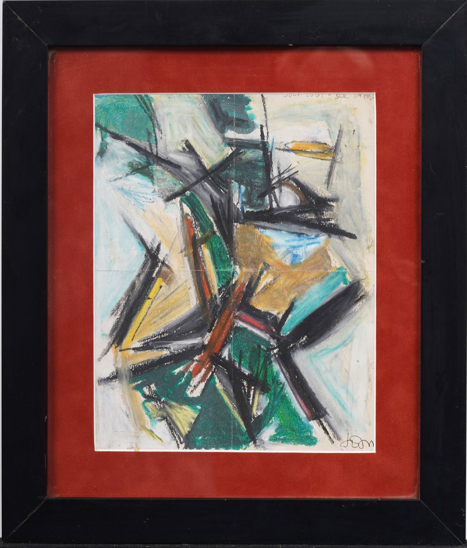 Leon Wall (1916 - 1980) Signed Abstract Expressionist Framed Original  Vintage Painting (1 of 6)