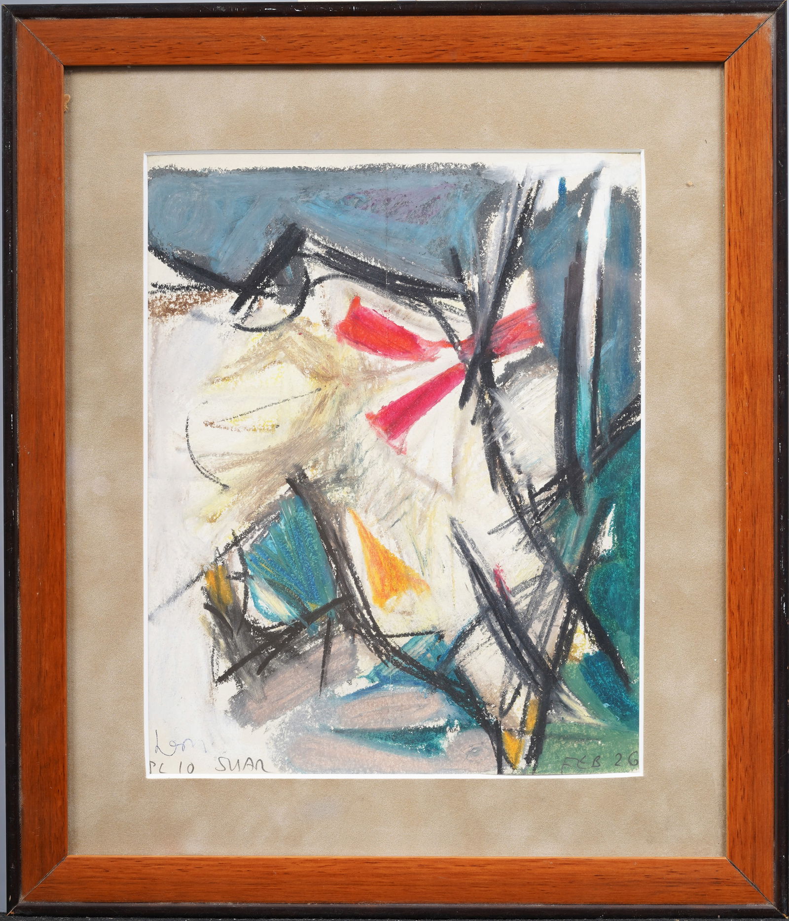 Leon Wall (1916 - 1980) Signed Abstract Expressionist Framed Original Vintage Painting (1 of 7)