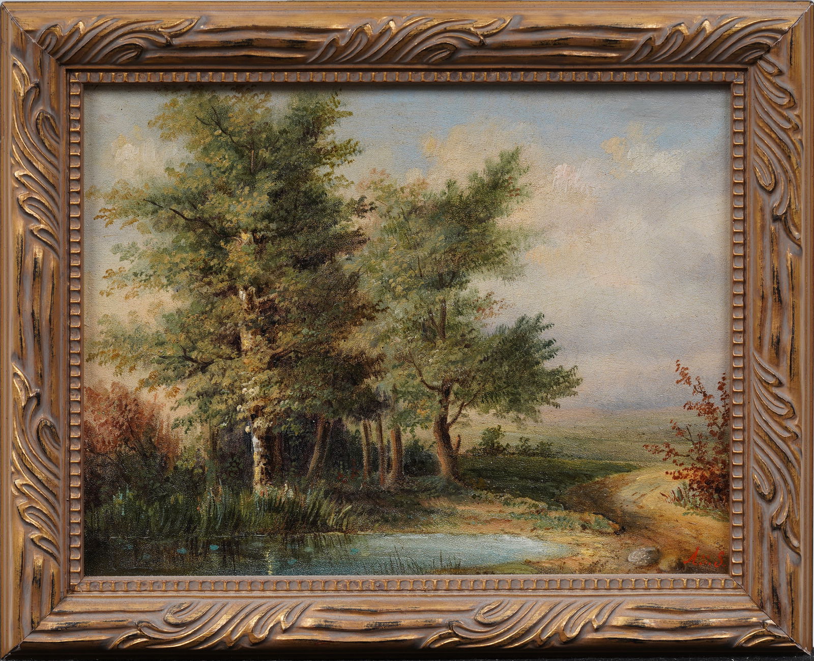 Antique European Impressionist Framed Landscape Signed Oil Painting (1 of 6)