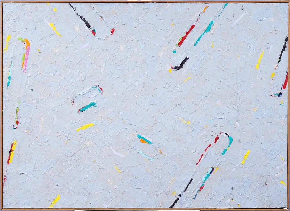 John T. Phillips (B.1953) "Peppermint Twist" Signed Large American Abstract Expressionist Painting (1 of 6)