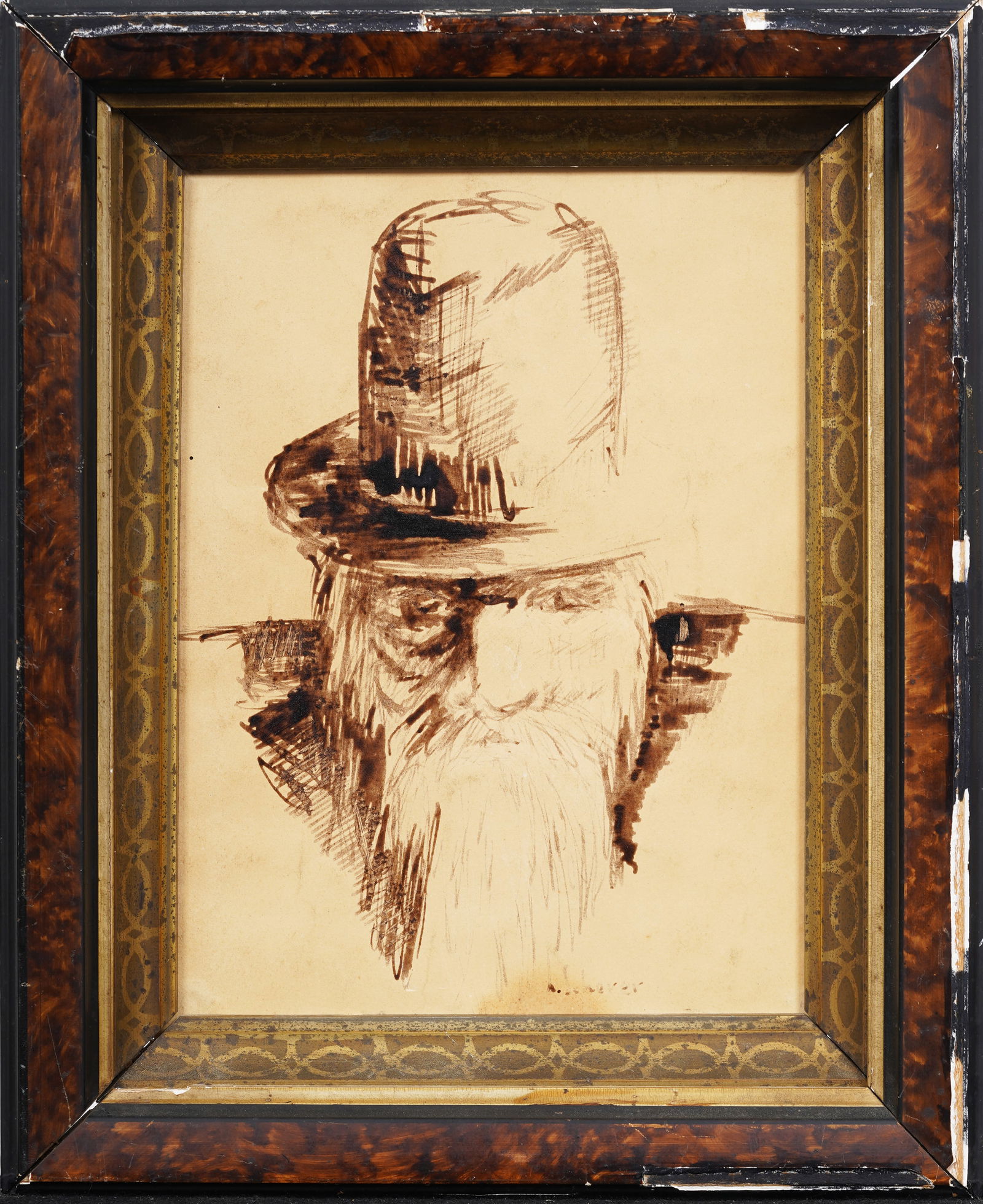 Hermann Scherer (1893 - 1927) Signed Swiss Modernist Male Portrait Framed Drawing (1 of 5)