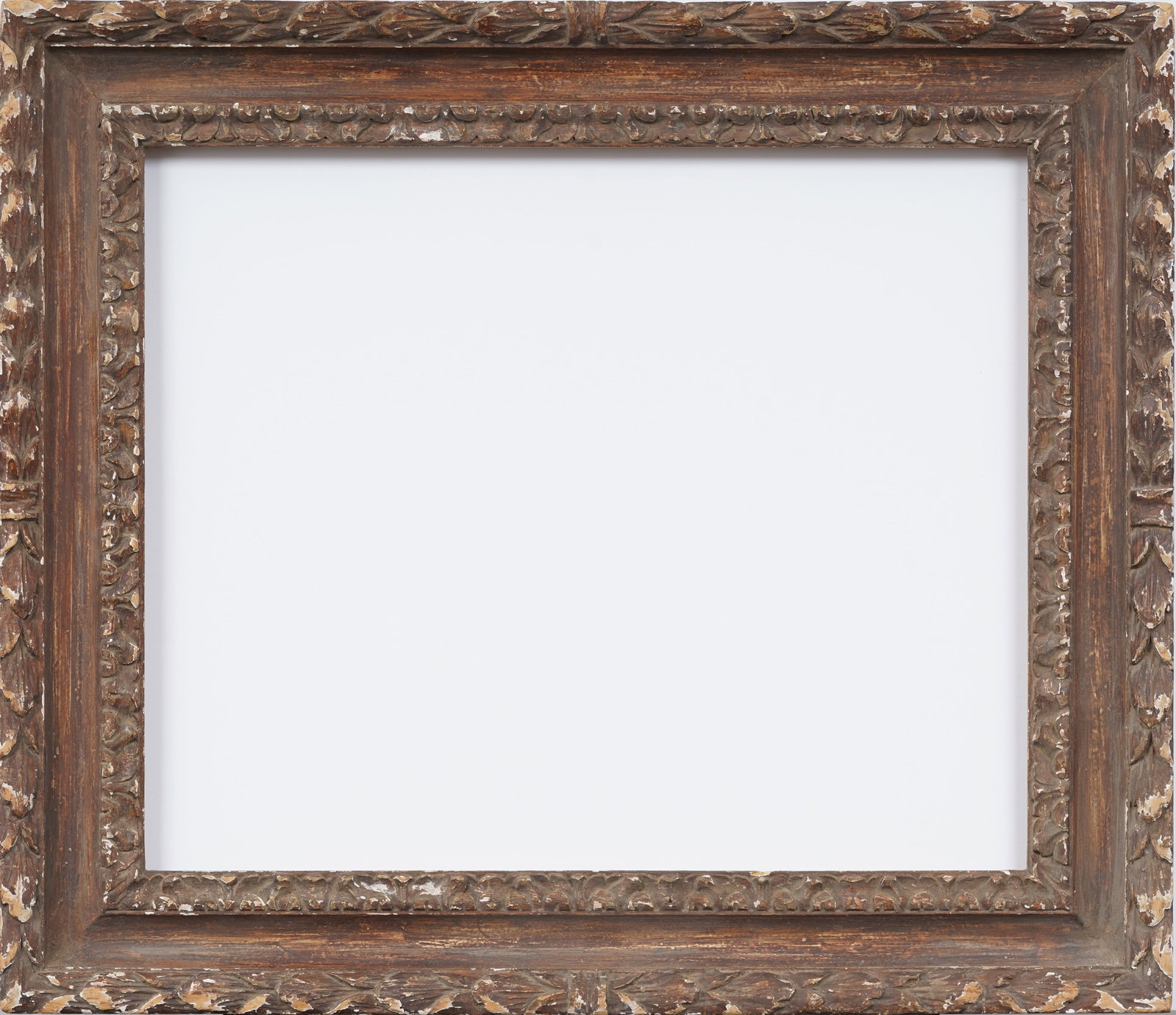 Antique American Carved Wood Modernist Oil Painting Frame: Antique oil painting frame. Overall size 21 by 25 inches, rabbett size 18.5 by 22.25. Please see all images for condition. Size is measured and written on the back of the painting. The first size is t