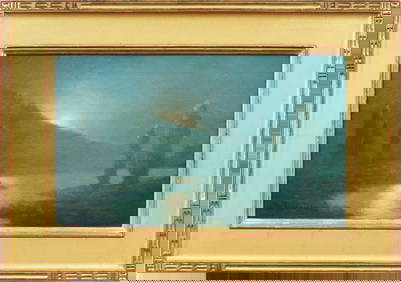 Karl Emil Termohlen (1851-1938) Antique American Moonlit Nocturnal Framed Landscape Painting (1 of 7)