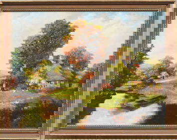 Antique English Signed Landscape Framed Oil Painting (1 of 7)