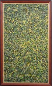 Patricia Kamara Vintage Aboriginal Abstract Framed Original Oil Painting