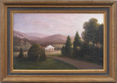 Antique American Hudson River School Adirondack Homestead Framed 19th Century Oil Painting (1 of 6)