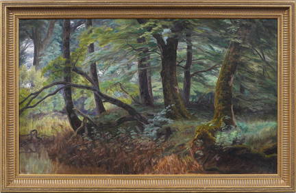 Henrik Gamst Jespersen (1853 - 1936) Impressionist Framed French River Landscape Oil Painting (1 of 6)